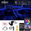 Kit Éclairage d'Ambiance LED RGB Intérieur Voiture Fibre Optique Télécommande
