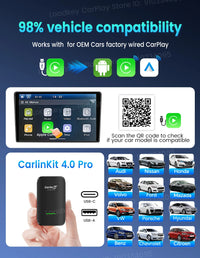 Boîtier CarPlay CarlinKit CP2A Pro Sans Fil Android Auto Wi-Fi 5 GHz