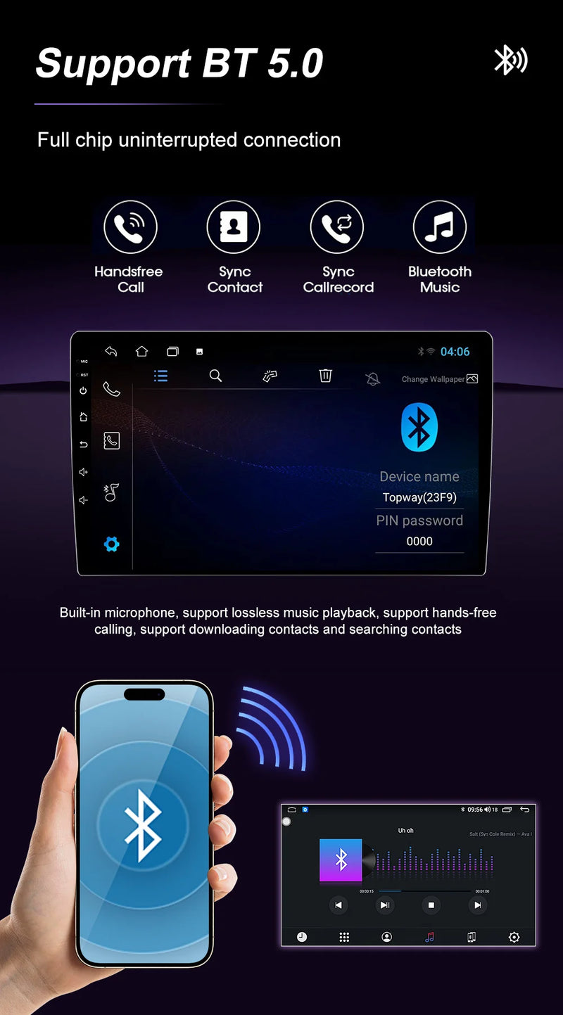 Autoradio CarPlay Peugeot 208 2008 2012-2018 Android Écran Tactile