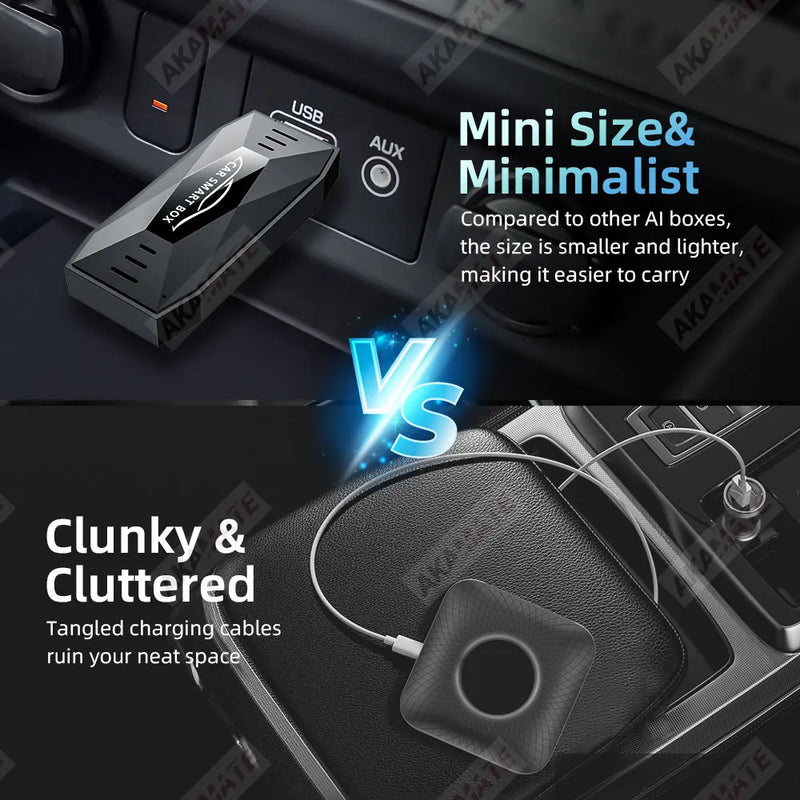 Boîtier CarPlay Sans Fil Android Auto Mini Clé USB Vidéo en Streaming