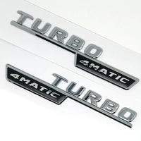 Emblèmes Turbo 4Matic Mercedes d'Aile, Paire A45, CLA45, GLA45, GLE53, Noir Brillant ou Chrome