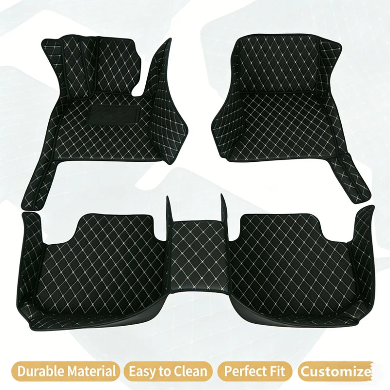 Tapis de Sol Renault Clio 5 2019-2026 Cuir Surpiqué Sur Mesure Jeu de 3 Pièces 33 Coloris