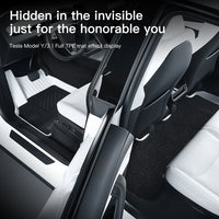 Tapis de Sol Tesla Model Y Juniper 2025-2026 TPE Blanc Moquette Noire