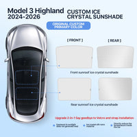 Pare-Soleil de Toit Tesla Model 3 Highland Model Y Juniper Cristal de Glace Noir ou Gris