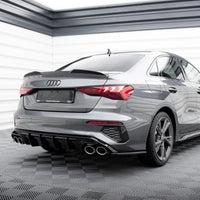 Diffuseur de Pare-Chocs Arrière Style Maxton Audi A3 S-Line 8Y Berline Pré-Restylage 2020-2024 Noir Brillant