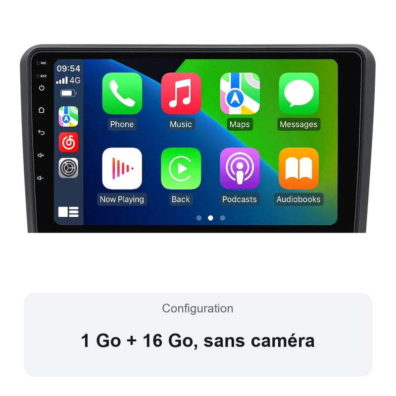 Autoradio CarPlay Audi A3 8P 2003-2013 Écran 9 Pouces