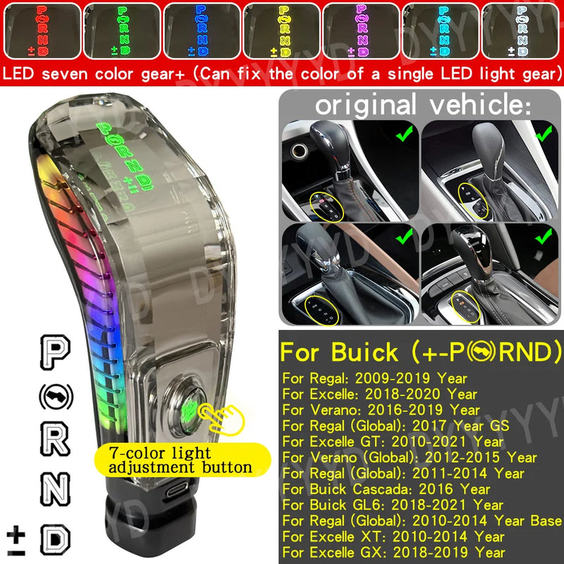Pommeau de Levier de Vitesses LED Chevrolet Cruze Captiva Orlando — exemple de montage
