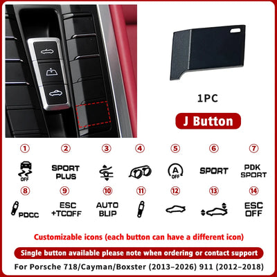 Bouton de Console Centrale Porsche 718 Cayman Boxster 911