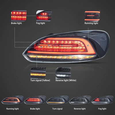 Feux Arrière LED Volkswagen Scirocco 2009-2014 Rouge ou Fumé