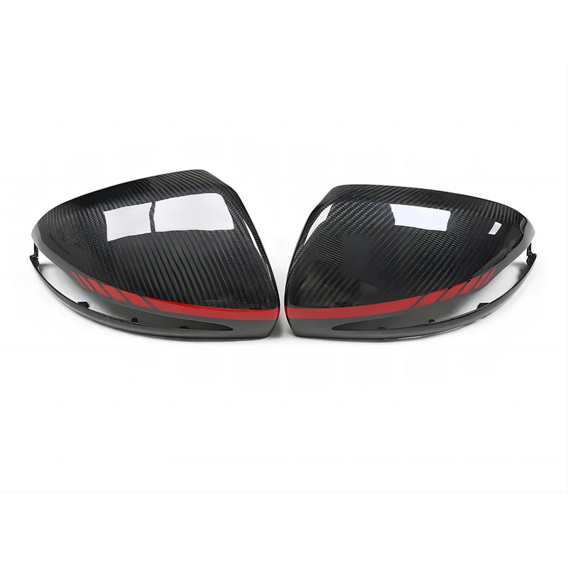 Coque de Rétroviseur Mercedes GLC X253, EQA, EQB X243, EQC N293 en Carbone Véritable de Remplacement, Sec, Forgé ou Liseré Rouge