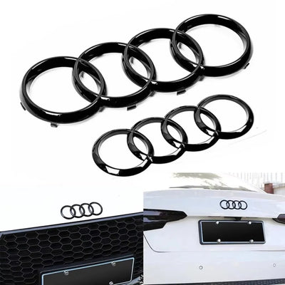 Logo Audi 4 Anneaux Noir ABS A5 Q3 Q8 TT