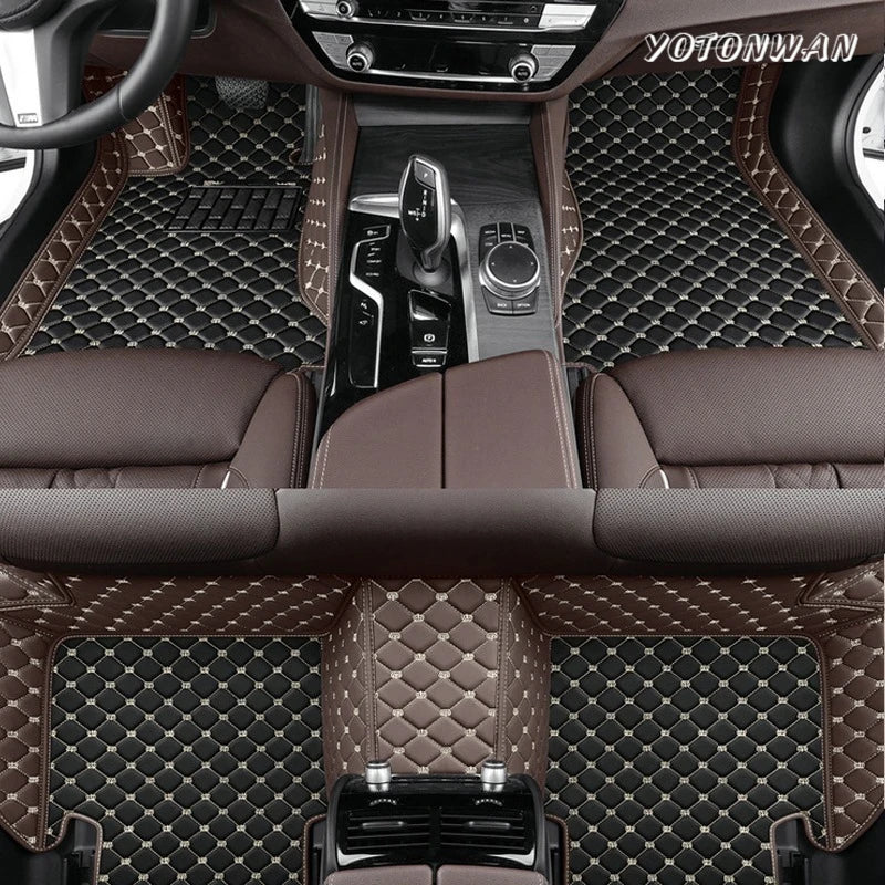 Tapis de Sol Peugeot 3008 P84 2017-2023 Cuir Sur Mesure 3 Pièces Surpiqué Antidérapant