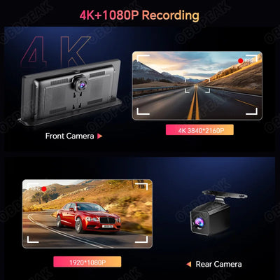 Dashcam 4K CarPlay Android Auto Écran 11,3 Pouces