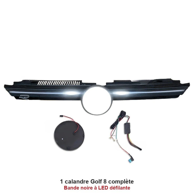 Calandre LED Volkswagen Golf 8 Style GTI R 2020-2024 Bande Lumineuse Défilante