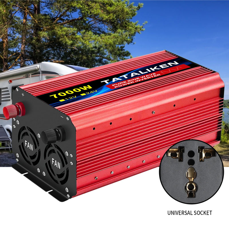 Convertisseur 12V 220V Voiture Pur Sinus 1000 à 6000 W Onduleur 12 V 24 V