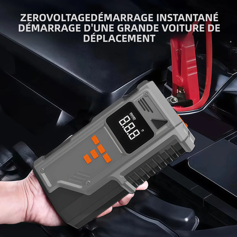 Booster de Batterie Voiture Grand Froid avec Compresseur 150 PSI Arrêt Auto