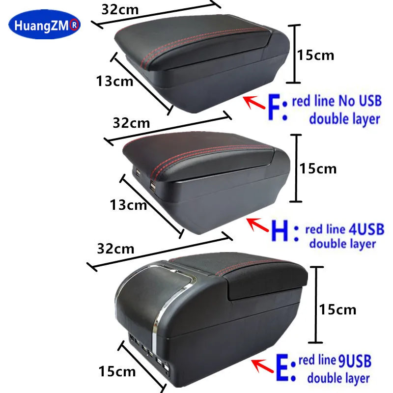 Accoudoir Central Citroën C3 C4 Coulissant 4 ou 9 USB Double Rangement