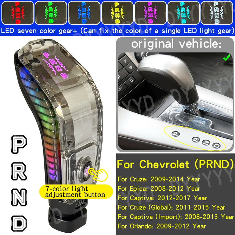 Pommeau de Levier de Vitesses LED Chevrolet Cruze Captiva Orlando — exemple de montage
