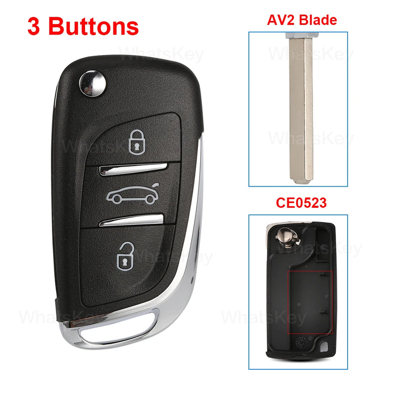 Coque de Clé Peugeot 207 307 308 508 Citroën C3 C4 Télécommande à Rabat 2 ou 3 Touches