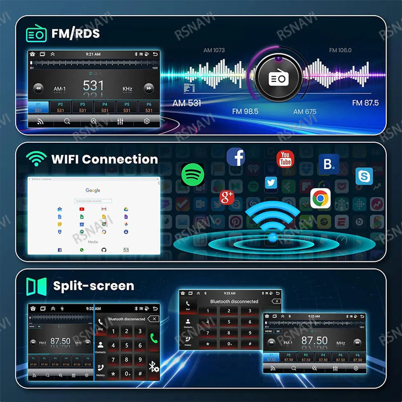 Autoradio Android 15 Ford Everest et Ranger 2015-2018 CarPlay Sans Fil GPS 4G