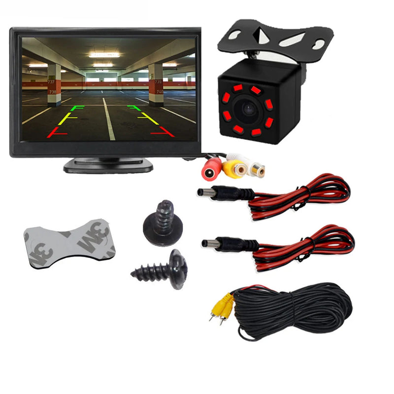 Kit Caméra de Recul avec Écran 5 Pouces 800 x 480 Pied ou Ventouse