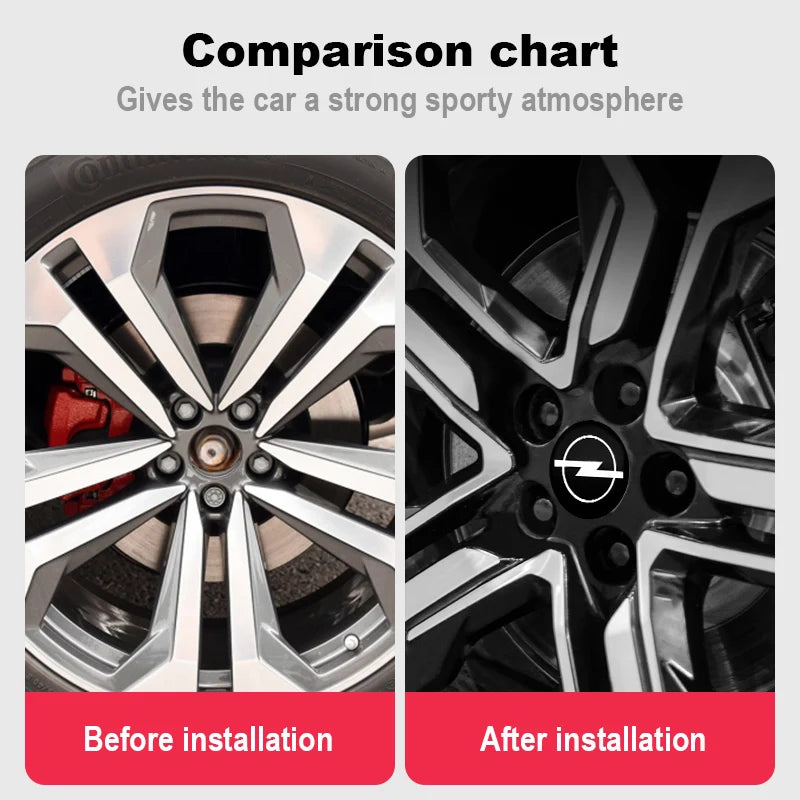 Cache-Moyeux Opel Astra Corsa Mokka Insignia 56mm 60mm — vue arrière
