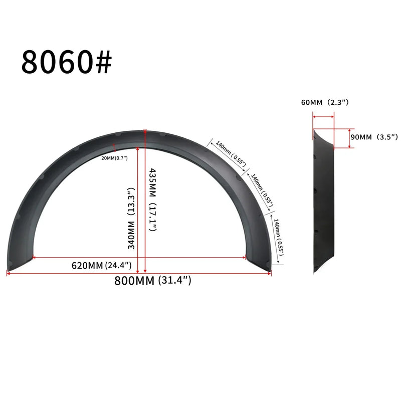 Élargisseurs d'Ailes Universels Kit 4 Pièces Flexibles 840 et 800 mm