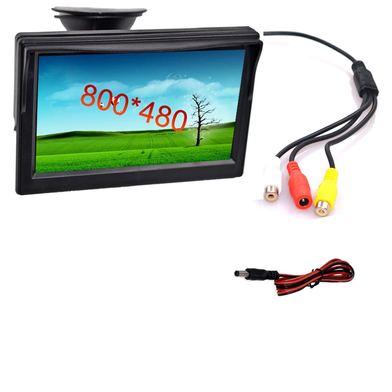 Kit Caméra de Recul avec Écran 5 Pouces 800 x 480 Pied ou Ventouse