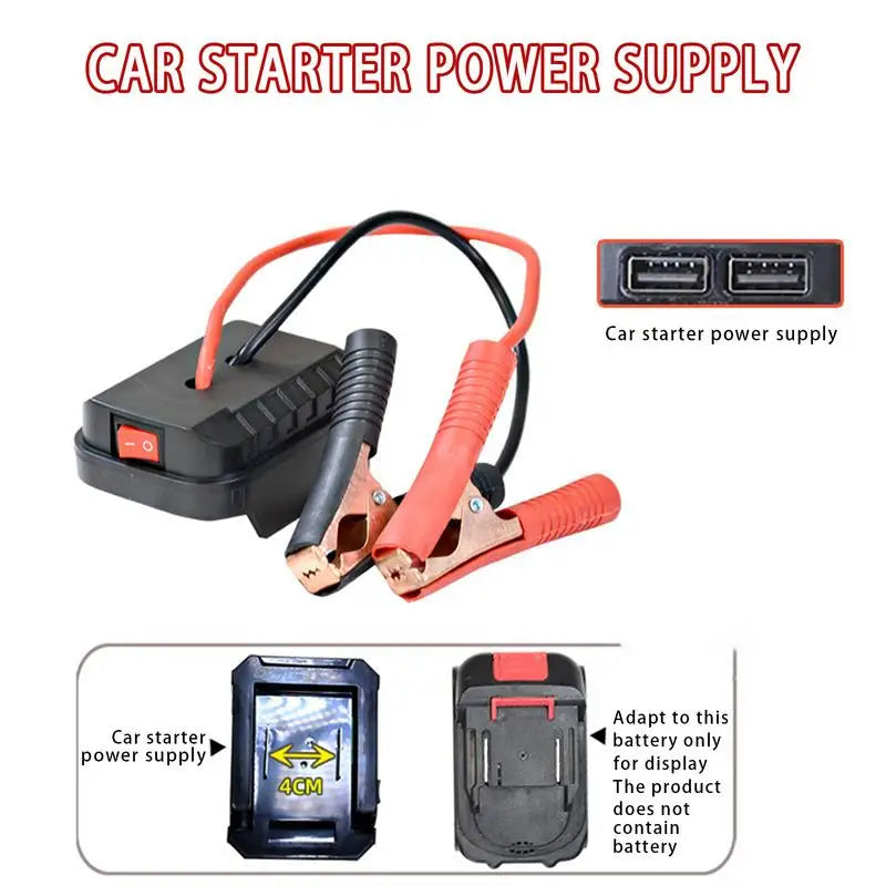 Démarreur de Secours 12 V pour Batterie d'Outil Pinces et Convertisseur