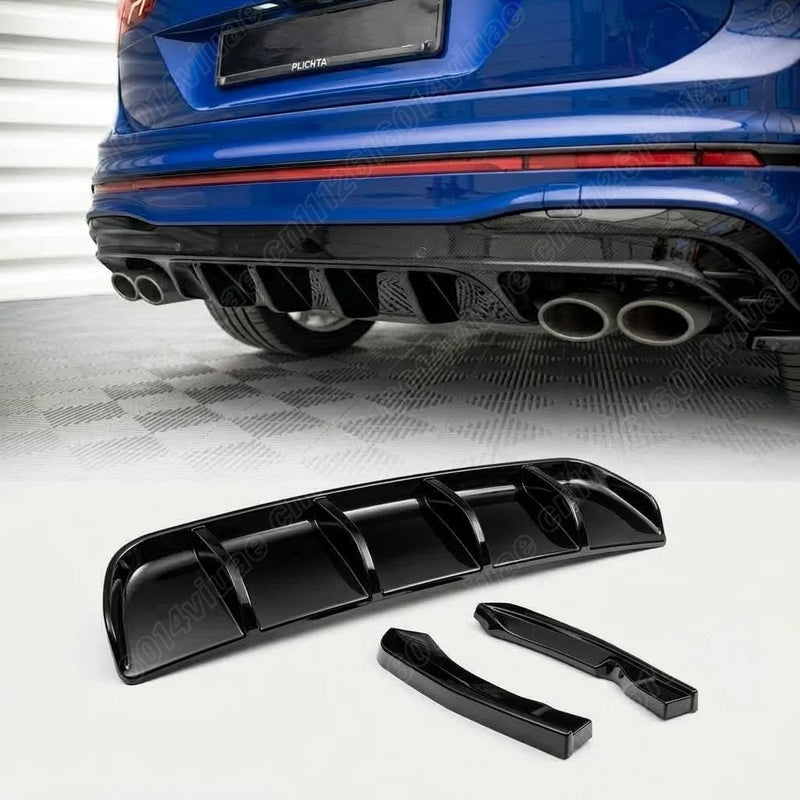 Kit Diffuseur de Pare-Chocs Arrière Volkswagen Tiguan R MK2 Noir Brillant ou Aspect Carbone