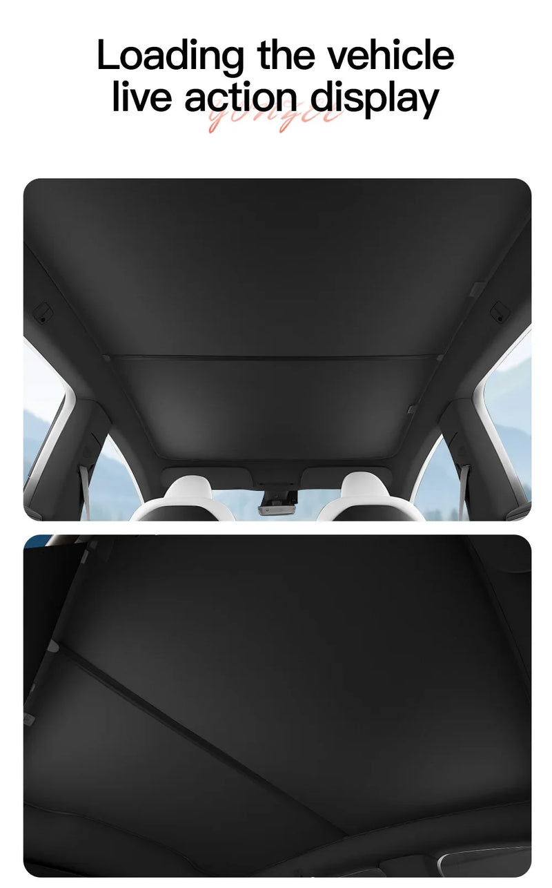 Pare-Soleil de Toit Tesla Model Y Juniper 2025-2026 Graphène Magnétique Nid d'Abeille