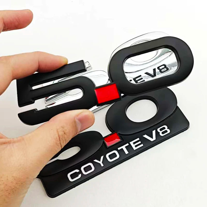 Emblème 5.0 COYOTE V8 Ford Mustang GT Shelby — vue de profil