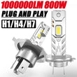 Ampoules LED H7 H4 H1 Mini Sans Fil 1000000LM Universelle