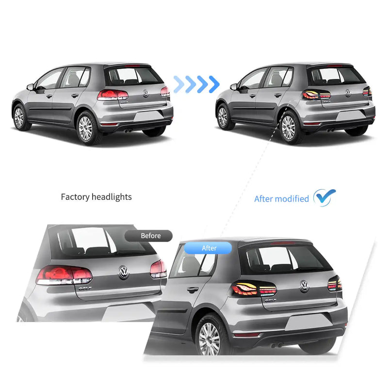 Feux Arrière OLED VLAND Volkswagen Golf 6 2008-2014 — gros plan
