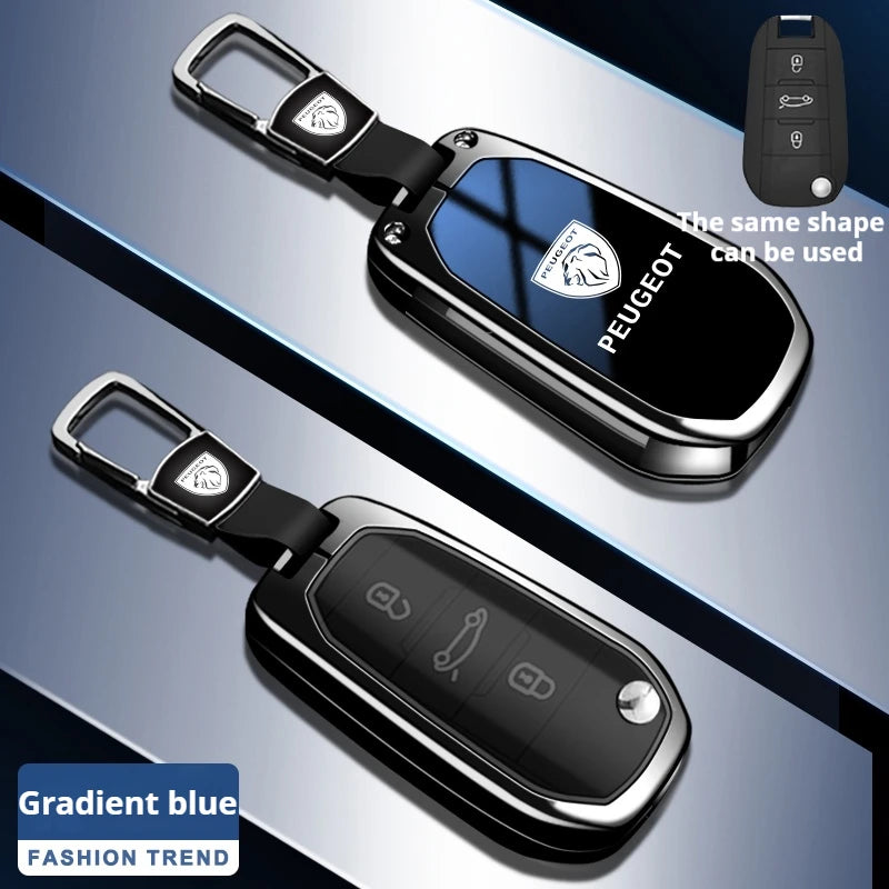 Coque de Clé Peugeot Dégradé Alliage de Zinc Clé Fixe ou Repliable