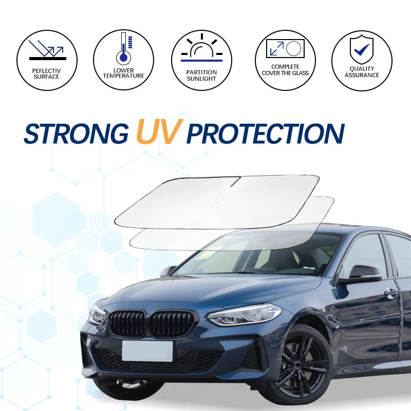 Pare-Soleil Pare-Brise BMW Série 1 F20 F21 F40 F52 E82 Pliable Tissu Épais avec Sac de Rangement