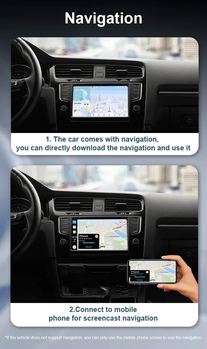 Boîtier CarPlay AI Box Android 13 Sans Fil 2 Go RAM Gris ou Noir