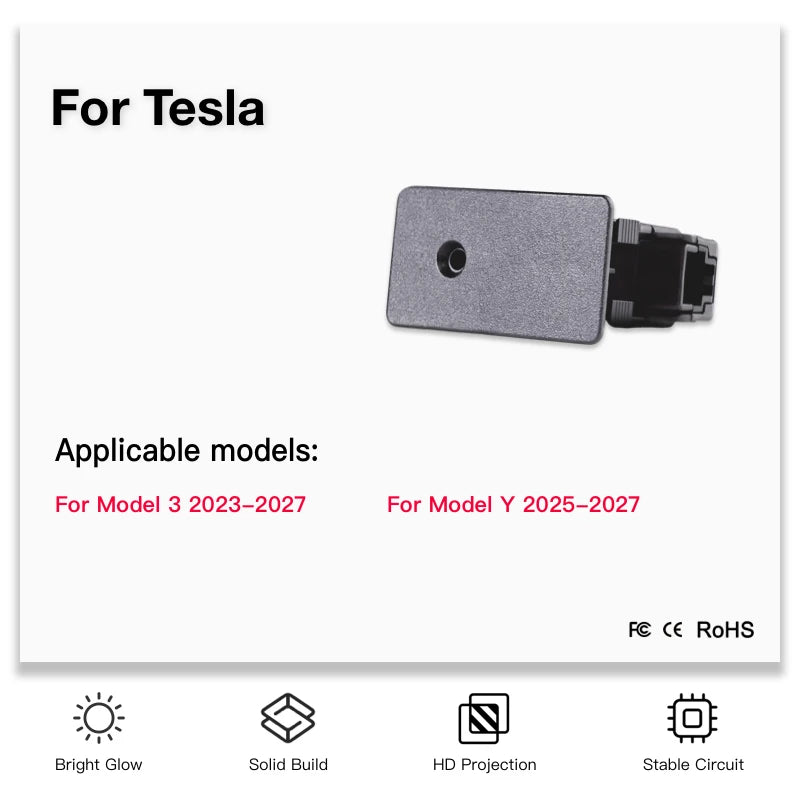 Projecteur Porte Tesla Model 3 2023-2027, Model Y 2025-2027, Lumière de Bienvenue 4K, 2 ou 4 Pièces