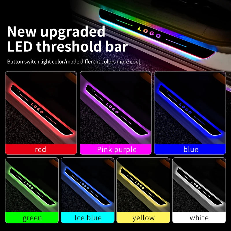 Seuil de Porte LED Lumineux Logo Personnalisé Sans Fil USB
