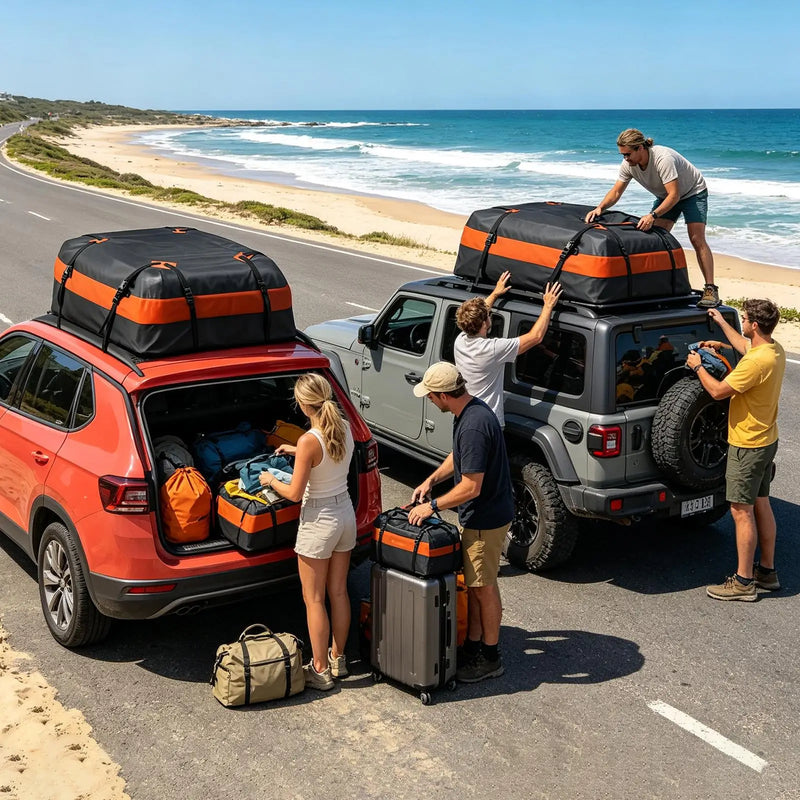 Sac de Toit de Voiture en Tissu Oxford Imperméable 112 x 88 x 44 cm pour SUV, Camion et Remorque