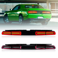 Feux Arrière LED Dodge Challenger 3e Génération 2008-2014 Clignotants Séquentiels, Rouge Transparent ou Fumé