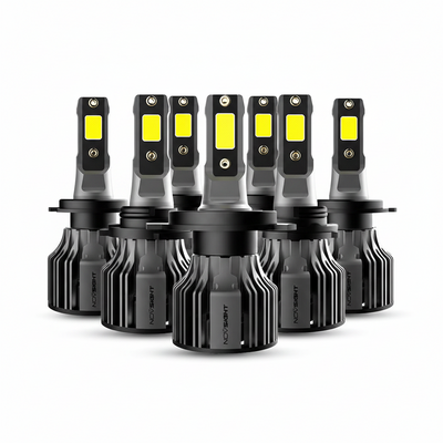 Ampoules LED H1 H4 H7 H8 H9 H11 6000K 72W Canbus kit, fond blanc studio
