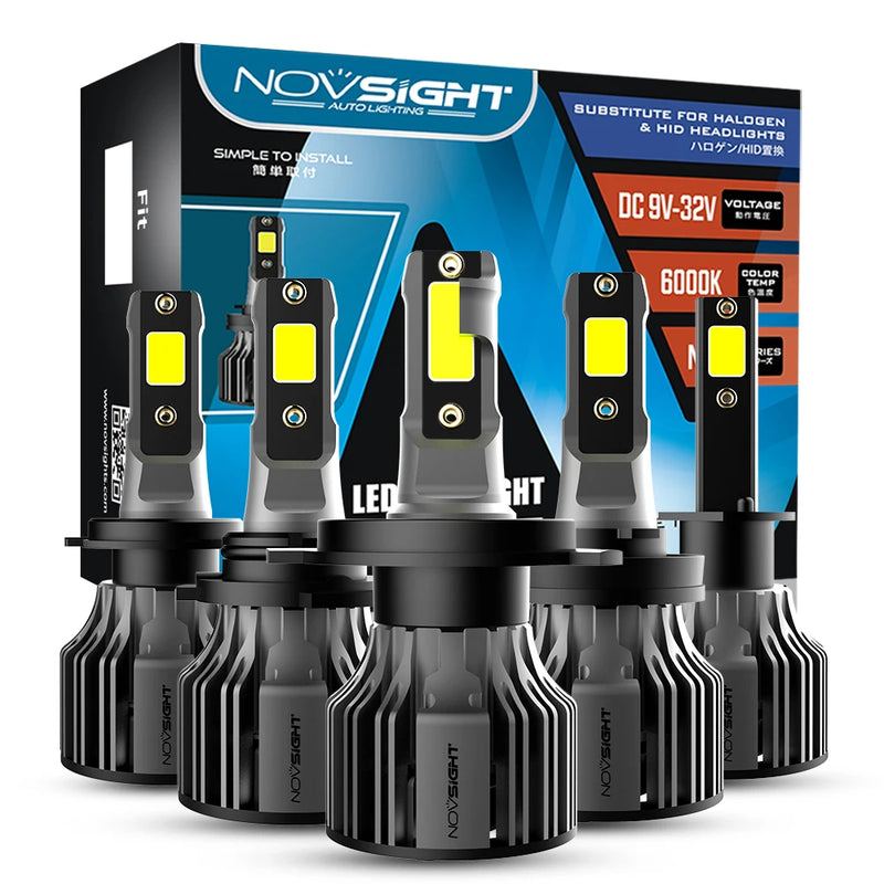 Ampoules LED H1 H4 H7 H8 H9 H11 6000K 72W Canbus kit, fond blanc studio