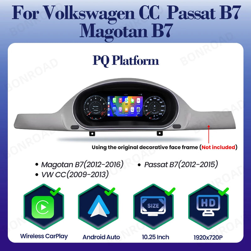 Tableau de Bord Numérique Volkswagen Golf Passat Scirocco Tiguan — détail de fixation