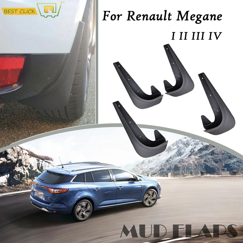 Garde-Boue Renault Mégane I II III IV Xukey Jeu de 4 Bavettes Souples Anti-Éclaboussures