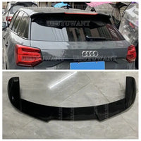 Becquet Audi Q2 2018-2023 Arrière de Toit en ABS, Apprêt, Noir Brillant ou Aspect Carbone