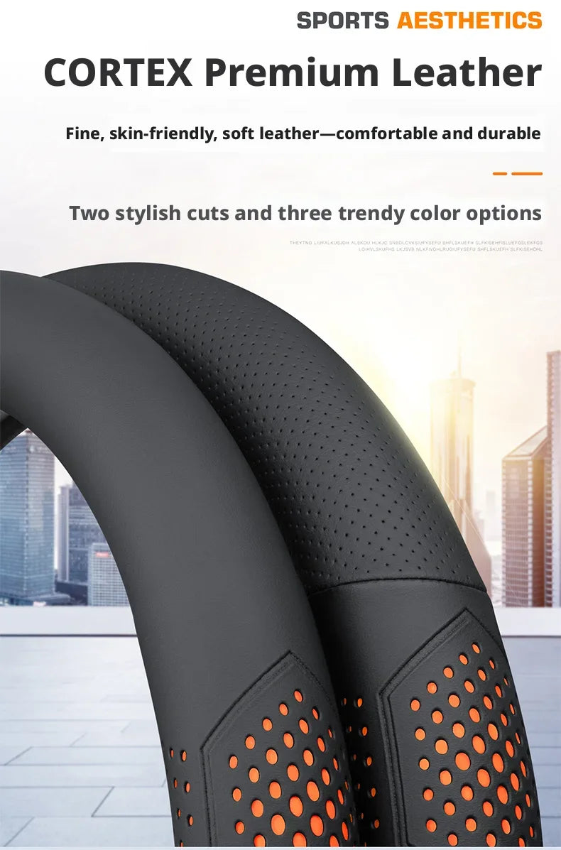 Couvre Volant Toyota Corolla, RAV4, Camry, C-HR, Yaris, Hilux en Carbone et Cuir Nappa Perforé 15 Pouces
