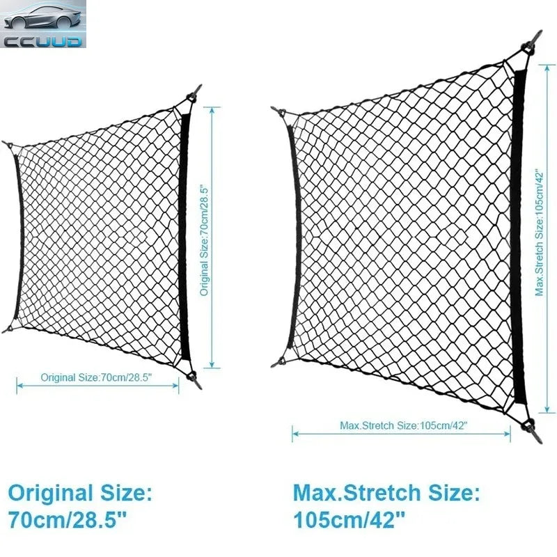 Filet de Rangement de Coffre Voiture Élastique Nylon
