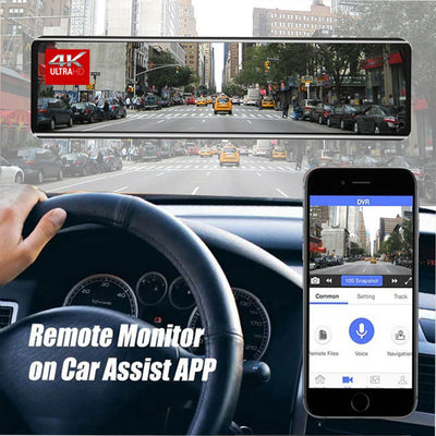 Dashcam Miroir 12 Pouces 4K DUTRIEUX Wi-Fi