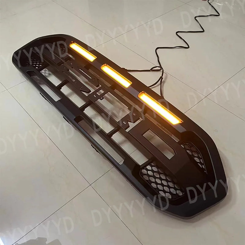 LED-Kühlergrill Ford Everest 2015–2022 Mattschwarz, weiße oder bernsteinfarbene Leuchten